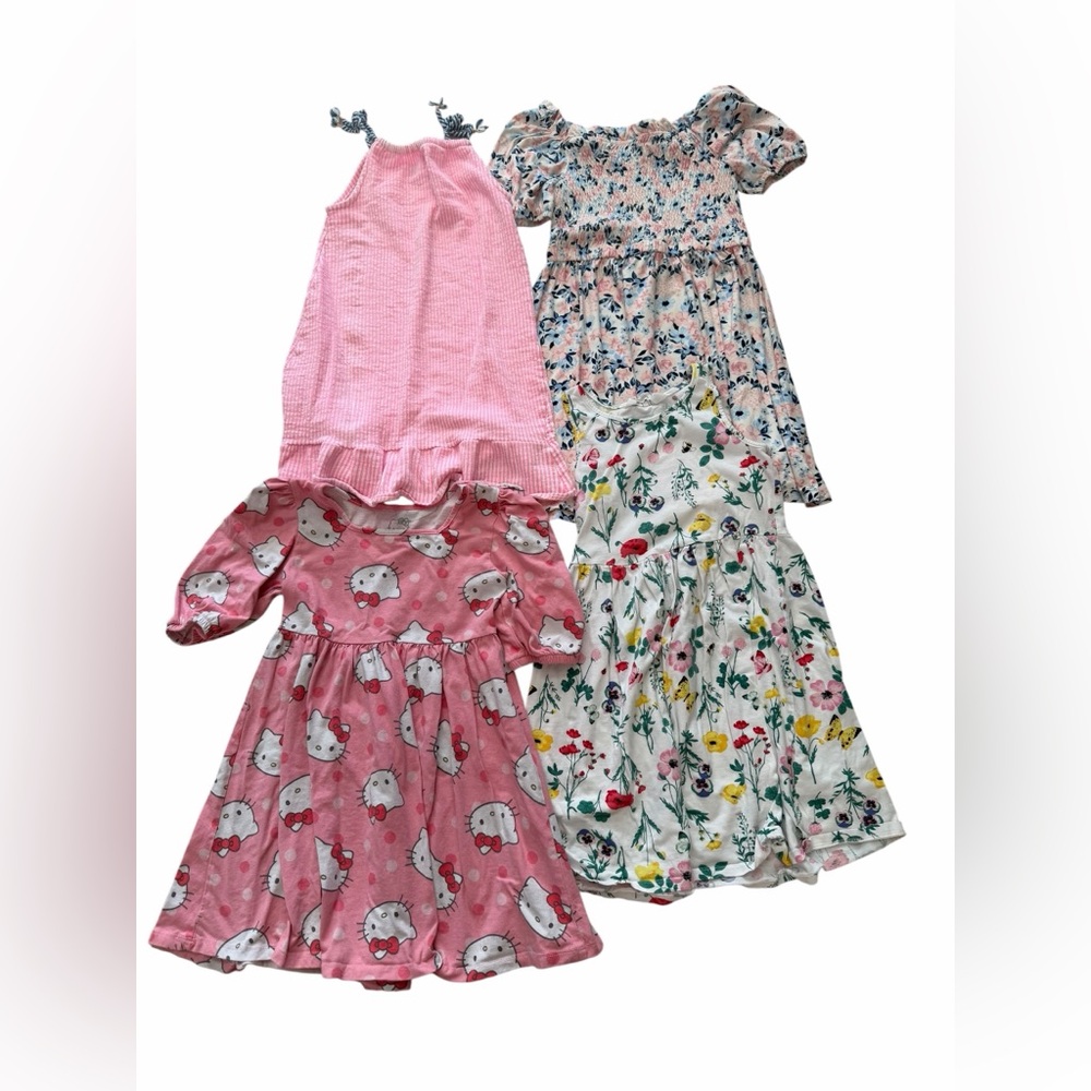 Hello Kitty Pink Floral & Character Mix Girls Dresses Set
